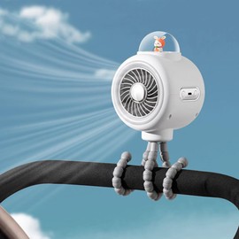 Stroller Fan - Safe Portable Fan Stroller,3 Speed Cooler Device with Adjustable Stand for Baby Outdoor Travel Camping Crib Seat Desk Treadmill