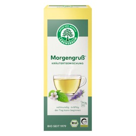 Lebensbaum Morgengruß, Bio-Kräutertee, kräftige Kräuterteemischung mit Fenchel, Pfefferminze & Ysop, vegan, 20 Teebeutel, 30g