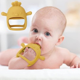 uunida baby Mordedera para Bebe de Silicona de agarre perfecto Libre de BPA - Juguetes para Bebe de 0 a 6 Meses para Aliviar el Dolor de Denticion - (Pollito Mango)