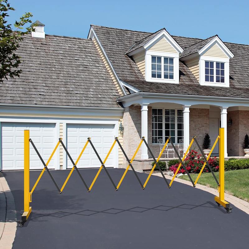 YITAHOME Metal Expandable Mobile Barricade, 8FT Folding Security Gate, Retractable