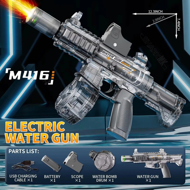 Electric Water Blaster for Summer Outdoor Play – Rechargeable Continuous