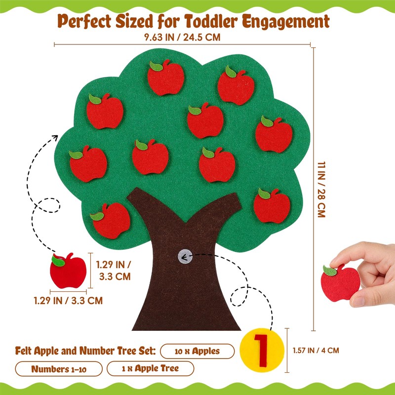 MAGICLULU Felt Apple and Number Tree, Kids Math Numbers Counting