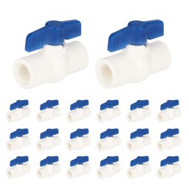 (Pack of 20) EFIELD 1/2 Inch PVC Ball Valve (FPT Threaded), Schedule 40, FPT x FPT Threaded For Residential, Commercial, Agricultural and Light industrial Applications