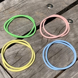Craft Shop CLAN Japanese Hair Bands, Fine Liner, Set of 8, 4 Colors, 0.1 inch (2.5 mm) Thick, No Knot (Pastel Colors)
