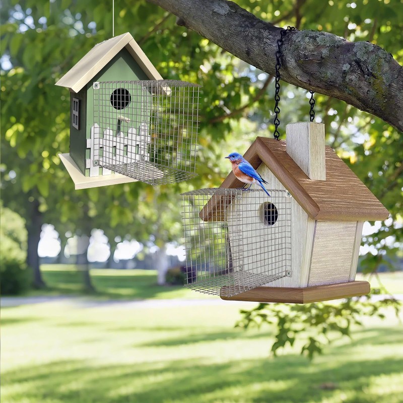 Tryly 2Pcs Bluebird House Protector Guards, Stainless Bird House Entrance,Designed