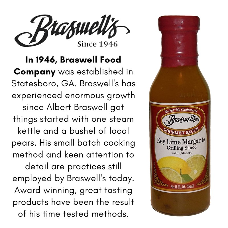 Braswells Key Lime Margarita Grilling Sauce with Cilantro, 12 Fluid