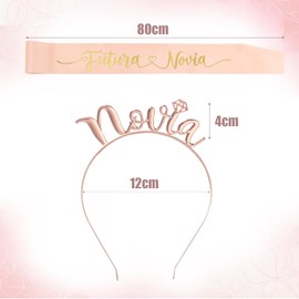 GEBETTER Spanish 3 Pieces JGA Accessories Sash Headband Veil Decoration Women for Wedding Stag Night Decoration Hen Party Bride To Be Sash Headband Hen Party Accessories