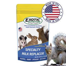 Exotic Nutrition Specialty Milk Replacer 8.8 Oz - - Healthy Powdered Formula - Ideal for Squirrel, Rabbit, Opossum, Raccoon