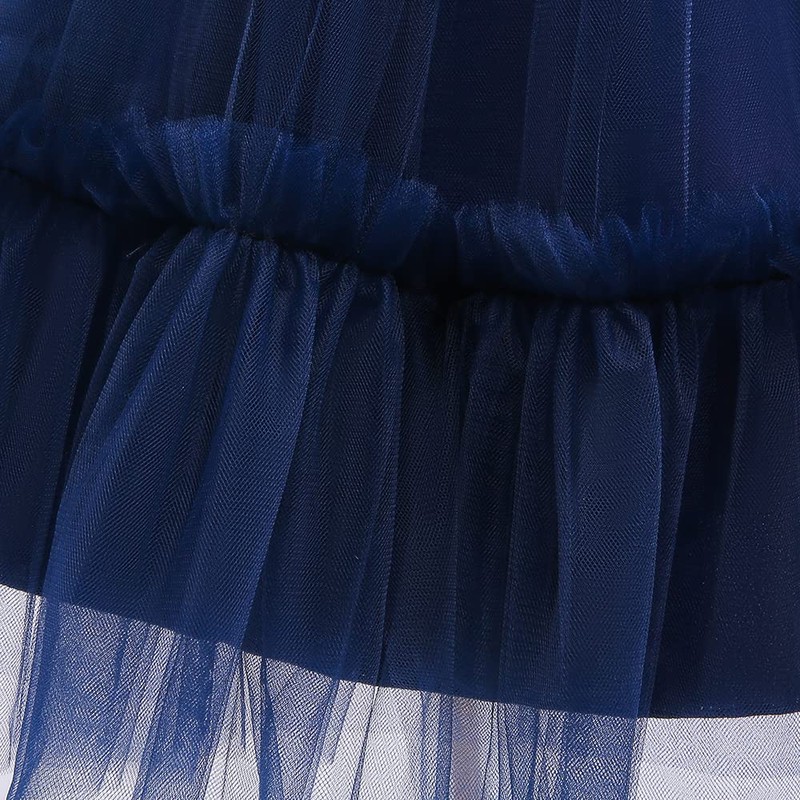 6M-9T - Vestido de fiesta con volantes para bebés y