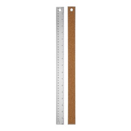 PATIKIL Stainless Steel Ruler Cork Backed, 18 Inch Straight Edge Ruler Non-Slip Cork Backing with Inch and Centimeter Scale for Office Engineering Drawing