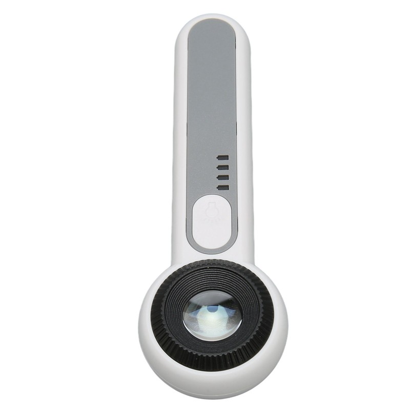 30X Handheld Magnifier 3 Levels Brightness Adjustment Touch Control LED
