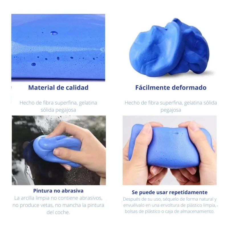 8*3m Arcilla Plastilina Descontaminante Limpiadora Clay Bar