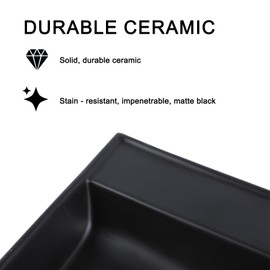 SHACO Matte Black Wall Mount Bathroom Sink, Rectangular Small Wall Mounted Sink with Towel Rack, 21 x 12 Inch Wall Hung Floating Porcelain Ceramic Wash Basin with Single Hole and Overflow