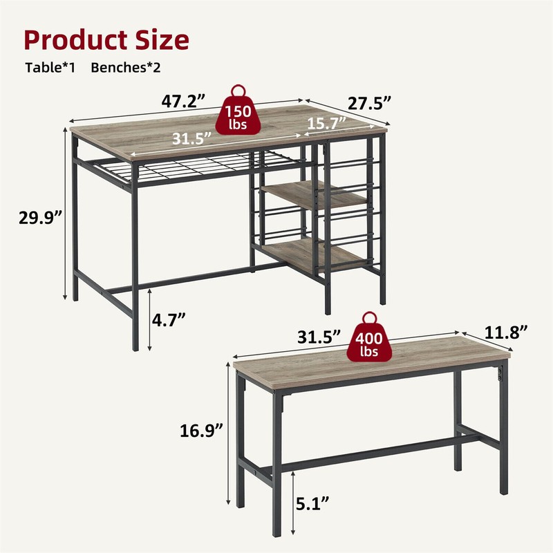 GRVEE Dining Table Set for 4 Kitchen Table Set for