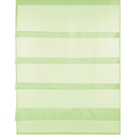 Transparent Bistro Curtain Ruffle Look with Rod Pocket in Voile Simple and Modern Available in Many (80 x 110 cm / Green - Apple Green)