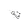 PiercedOff Titanium L Bend Nose Stud with Clear CZ -