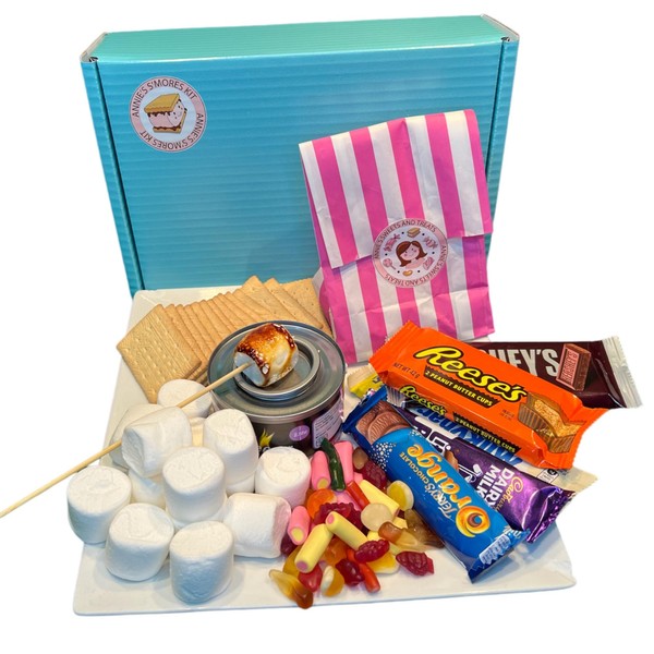 Luxury Marshmallow S'mores Toasting Kit Chocolate Smores Box for Birthday Xmas Eve NYE New Years Bonfire Night - All You Need To Make Luxury American S'Mores