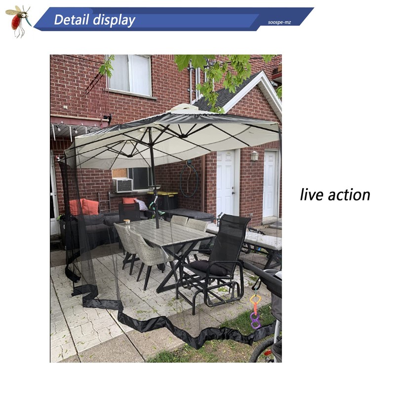 Tiimmgaal 15FT Mosquito Netting for Patio Umbrella Double Sided Patio