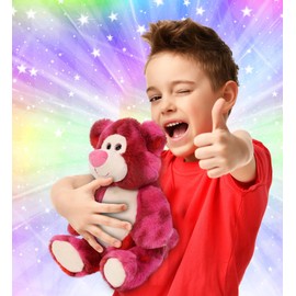 DolliBu Pink Tie-Dye Bear Super Soft Stuffed Animal, Cute Realistic Stuffed Animals for Girls, Boys, Adults Animal Gifts, Kids Nursery Decor for Newborn, Cuddly Soft Baby Plush Toys - 9 Inches