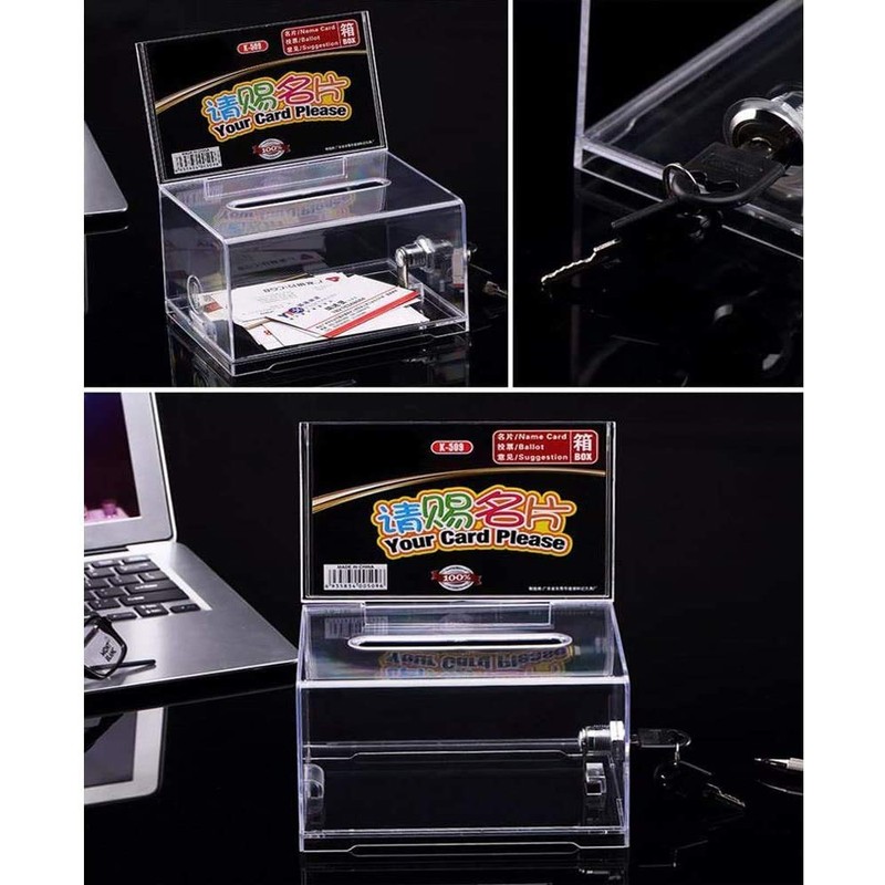 mioni 壁やカウンタートップ用のロックとペン、交換可能なタグ6個、提案箱、寄付箱、郵便箱、コメントボックス