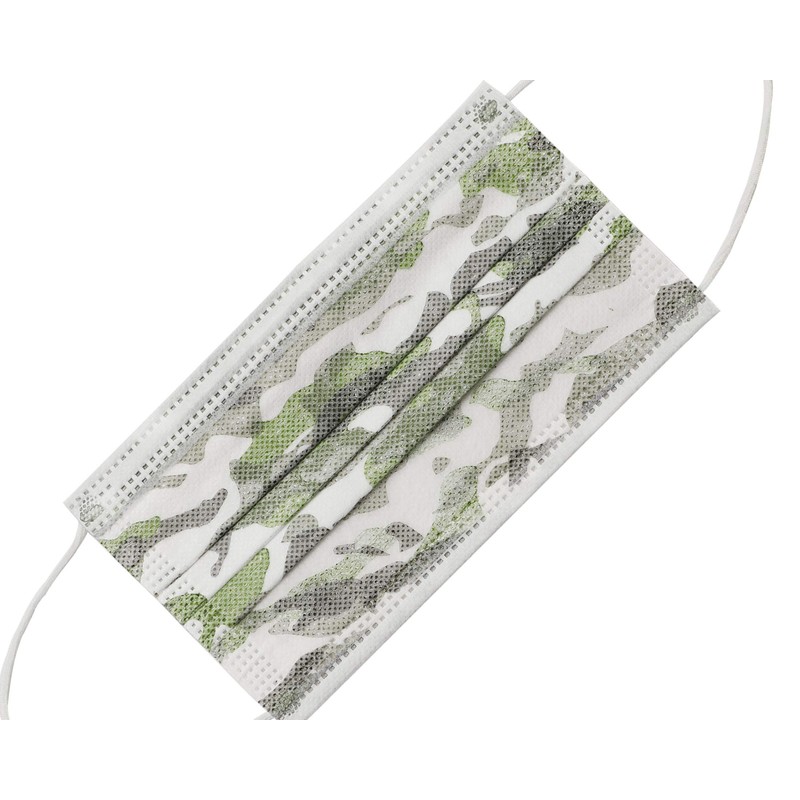 Komonee Pack of 10 Disposable Camo Face Masks: 3 Ply