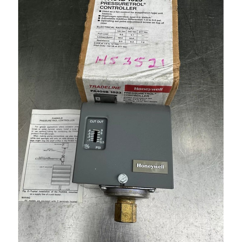 Honeywell Tradeline PA404B 1023 Pressuretrol Controller - New Unused