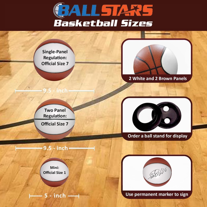 Autograph Mini baloncesto en blanco de 6 pulgadas sin base