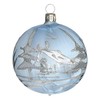 Jingle Bells Lauscha Ice Blue Bauble with Silver Winter Landscape