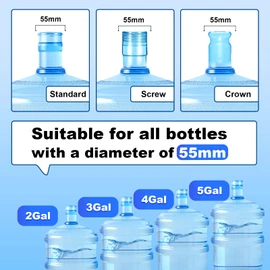 MYLOLF - Tapa de jarra de agua de 3 y 5 galones, paquete de 6 tapas reutilizables de silicona de grado alimenticio para botellas de agua y dispensadores de agua estándar de 55 mm, sin derrames ni