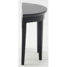 Dollhouse Miniature Half Round Side Table (Black)