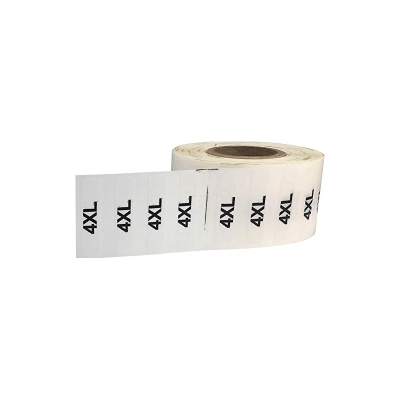 Clear 4XL Clothing Size Strip Stickers | 32 mm x