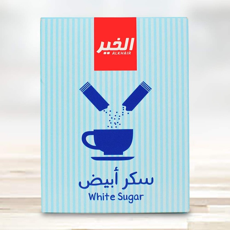 Alkhair Pure White Sugar Cane, Raw Sugar Packets, NON-GMO, 100