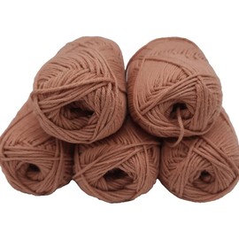 Baumwollgarn Häkelgarn und Strickgarn in großer Farbauswahl - 5x50gr Knaul – LL, 100m per 50gr - 85% Baumwolle, 15% Leinen - aus reiner Naturfaser (puder)