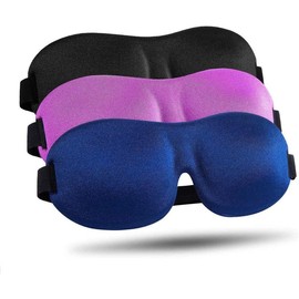 Sleep Mask for Side Sleeper 3 Pack, Blackout 3D Eye Mask for Sleeping, Night Blindfold for Men Women - Color: Black & Gray & Blue