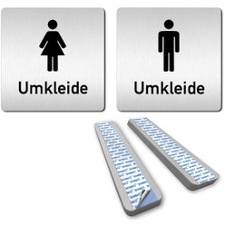 Türschilder24 XXL Door Sign (A) 125 x 125 mm Set Changing Room Men's/Women's Pictogram 1.5 mm Aluminium Solid Material 100% Made in Germany