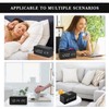 Wooden Digital Alarm Clock with Wireless Charging, 3 Alarms LED