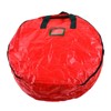 Christmas Wreath Storage Bag PE Woven Fabric Dustproof Round Red
