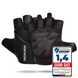 PANTHERA Fitness Fingerlose Handschuhe Atmungsaktive Grip Fitnesshandschuhe Trainingshandschuhe für Krafttraining, Kraftsport, Crossfit, Bodybuilding, Radsport, Fahrrad, Gym für Damen und Herren (L)