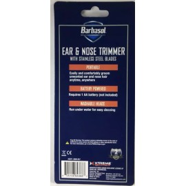 Barbasol 2x Barbasol Battery Powered Ear Nose Trimmer With Stainless Steel Blades Travel
