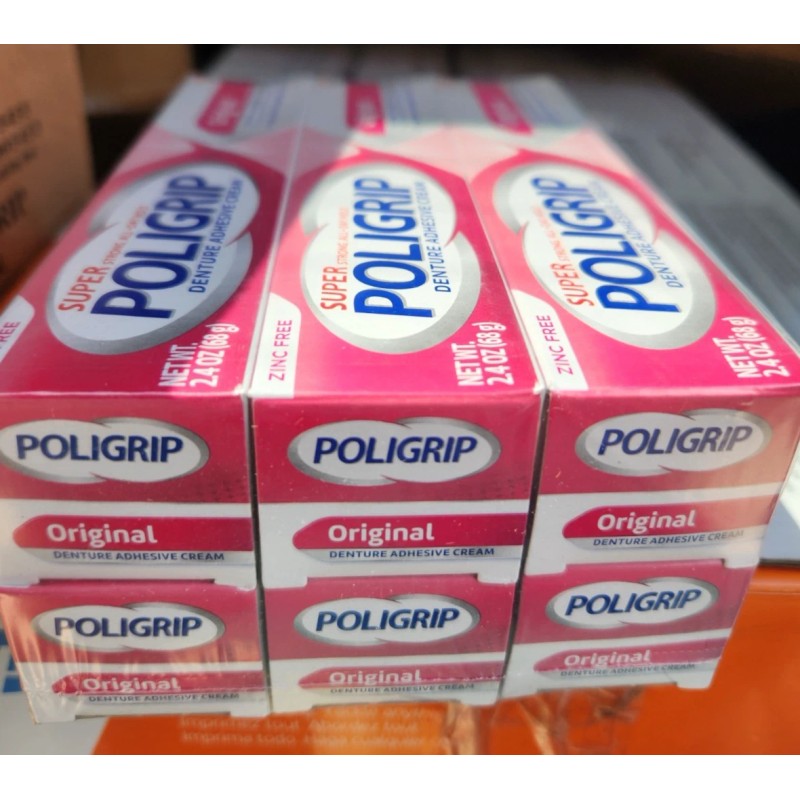 Poligrip 6 pack - Super Poligrip Denture Adhesive Cream -
