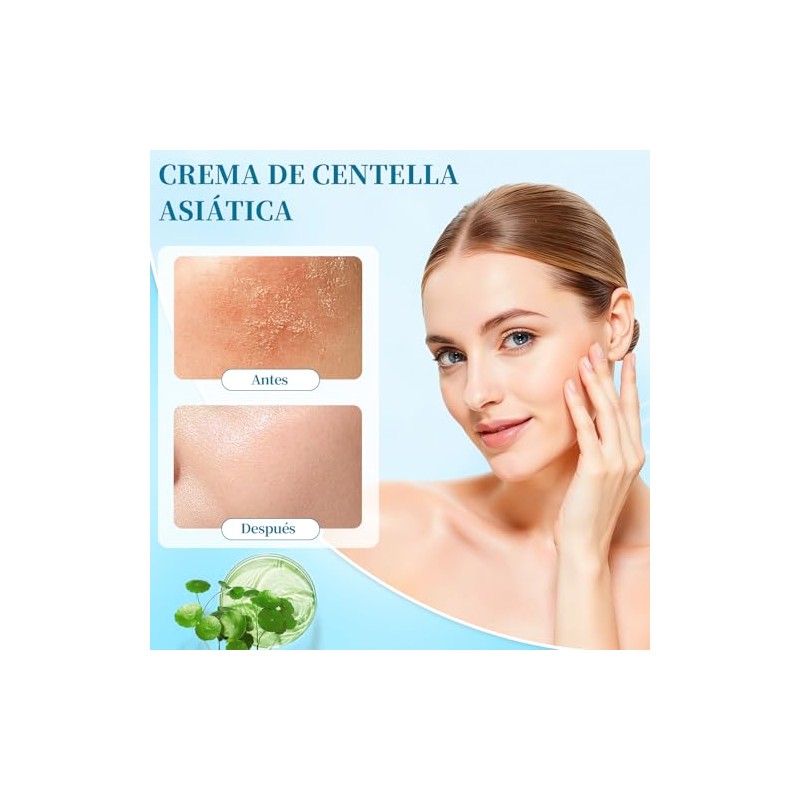 Crema Hidratante Centella Asiatica Facial Cream Korean Hidratación Profunda Reparadora