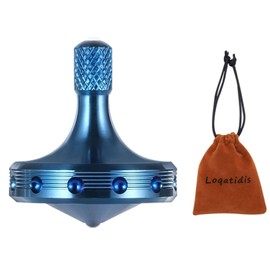 LOQATIDIS Peonza giratoria de Acero Inoxidable, Gira Suavemente Durante Mucho Tiempo, el Mejor Tiempo de Giro de más de 8 Minutos, Equilibrio Perfecto Bien Hecho EDC Juguetes (Azul)