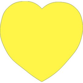 50 Sheets Yellow Heart Sticky Notepad 3in Valentine's Day Self Stick Cute Classroom Notes Kids’ Holiday Love and Peace Crafts Decorations Memo School Office Business Home Women Girls Made in USA