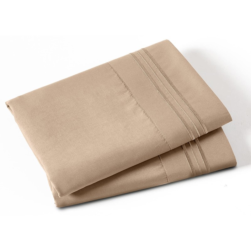 P Pothuiny 100% Microfiber Pillow Cases - Super Soft Beige