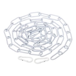 PATIKIL 6ft White Surface Lighting Hanging Chain Metal Loop Chain for Hanging Plant Pendant Chandelier Light