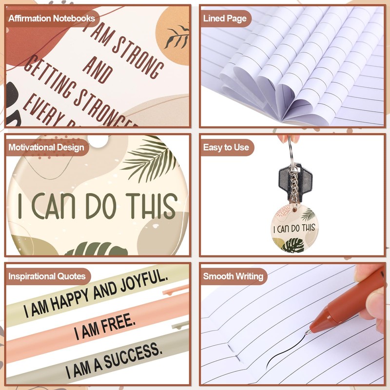 Mooliwe 72 Pcs/24 Set Positive Affirmation Gift Set Gratitude Notebooks