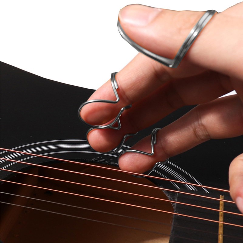 4 Pcs Butterfly Finger Picks - Adjustable Alloy Thumb Picks