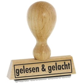 Saying Stamp / Wooden Stamp Read & Laughed by Kaufhaus2010