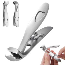 German Manicure Clippers for Men - Large Angled Head Nail Clippers for Seniors - Ergonomic Foot Nail Clippers with Wide Opening for Thick Nails - Heavy Duty Nail Cutter Trimmer for Men and Women (1