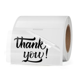 FINDAT Transparent Thermal Labels 3 x 2 Inch Self Adhesive Printer Clear Stickers Vinyl Waterproof Roll Decals Rectangle Name Tag for Address Design DIY Logo Business 300 PCS